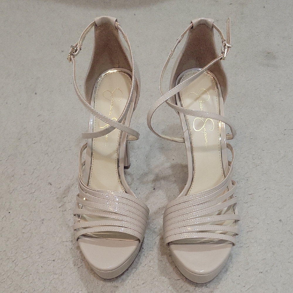 Jessica Simpson Shimmer Cross-Strap Platform Heels
